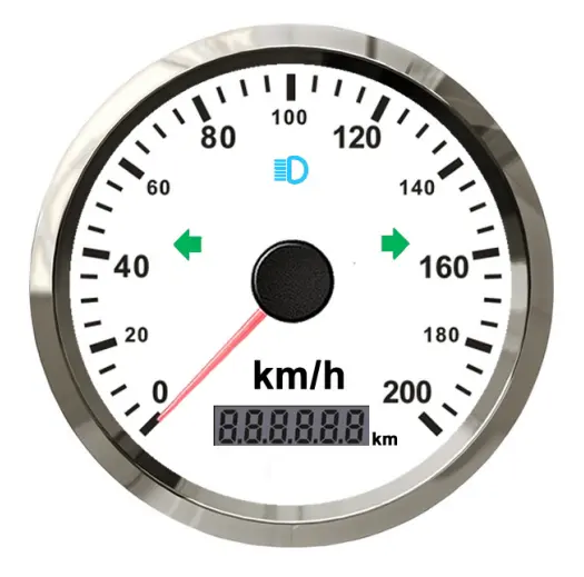 85 millimetri 100 millimetri Analogico Impulsi tachimetro stepper motor gauge auto meter 125km/h, MPH chilometraggio totale regolabile per il camion bus moto
