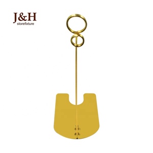 Precio papel señal tarjeta pantalla Clip varilla altura 20cm oro Acero inoxidable POP pantalla signo titular Clip para pan <span class=keywords><strong>tienda</strong></span> - Product Image 5