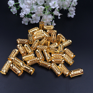 1000 pièces de perles pour cheveux en mélange de couleurs, 8/15 mm, clips de manchette réglables, plaquées, pour tresses, dreadlocks, perles pour cheveux pour tresses - Product Image 1