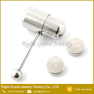 Stud Barbell Joyería <span class=keywords><strong>Piercing</strong></span> Del Cuerpo/de Acero Quirúrgico Anillo de La Lengüeta Vibrante - Product Image 3