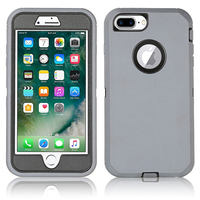 Étui de protection robuste antichoc pour iPhone 6/7/8 Plus, 3 couches, protection intégrale à 360 degrés, coque robuste