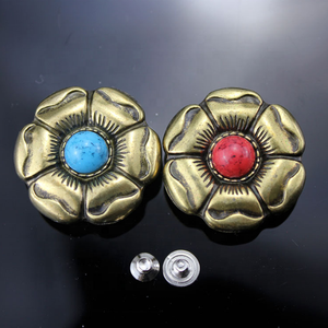 Kim Loại phương Tây Túi phụ kiện conchos cho da yên nút concho Vòng Tây Cowgirl vít trở lại mạ nút chụp - Product Image 2