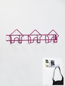 Fancy Chrome Color House Shape 3 Hooks <b>Wall</b> <b>Mount</b> - Product Image 5