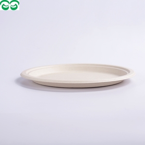As melhores vendas descartáveis <span class=keywords><strong>Eco</strong></span> <span class=keywords><strong>Friendly</strong></span> Talheres Sugarcane Bagasse 9 polegadas papel redondo servindo placa biodegradável - Product Image 3