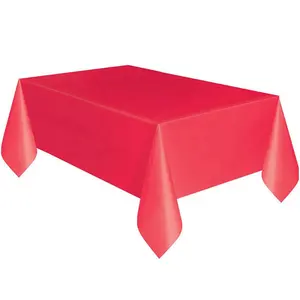 Benutzer definiertes Logo Rundes Rechteck PEVA Polyester Einfarbige Party Hochzeit rechteckige Kunststoff wasserdichte Einweg-Tischdecke