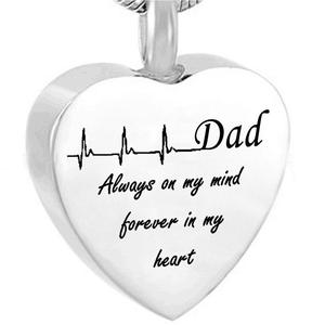 Las joyas de cremación en el electrocardiograma <span class=keywords><strong>siempre</strong></span> estarán en <span class=keywords><strong>mi</strong></span> corazón como un collar conmemorativo, colgante de recuerdo de cenizas - Product Image 1