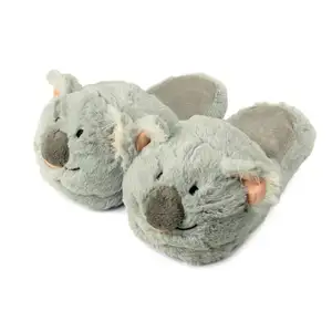 Pantufa coala infantil de pelúcia, chinelo quente fofo para crianças