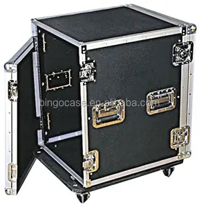 14U Amp Rack ATA Travel Case For DJs & Musicians - Chrome Steel Hardware With Heavy Duty Wheel Casters - 20" In Depth
