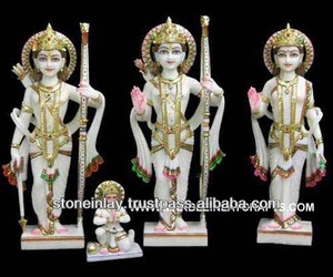 Statue de dieu Ram Darbar en marbre - Product Image 1