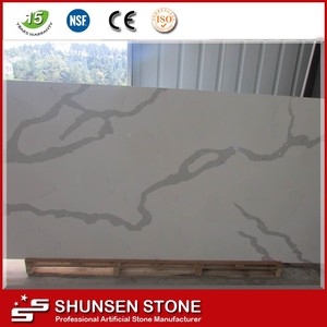 Vena de mármol diseño de muchos colores losa de cuarzo sintético - Product Image 2