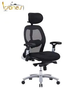 Chaise de bureau ergonomique en maille, confortable, avec dossier, pour ordinateur