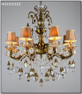 MEEROSEE Bronzo Finito Antico <span class=keywords><strong>Lampadario</strong></span> di Cristallo di Illuminazione In Ottone di Lusso Cristalli Lampada Lustre Lampada <span class=keywords><strong>A</strong></span> <span class=keywords><strong>Sospensione</strong></span> MD8504 L8 - Product Image 3
