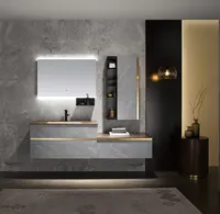 bathroom furniture floating Stainless Steel luxury bathroom vanity