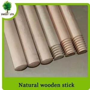 الصين بالجملة منتجات ذات جودة عالية الخشب الطبيعي مكنسة عصا مع سطح أملس