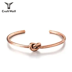 Craft Wolf Fashion Women Men Jewelry Stainless Steel Truelove Knot Cuff Couple Bracelet Bangle On Wedding