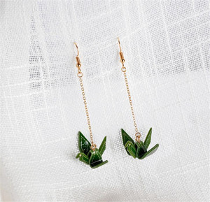 Mode frauen Neue Schmuck <span class=keywords><strong>Origami</strong></span> Serie Papier Kran Baumeln Ohrringe - Product Image 2
