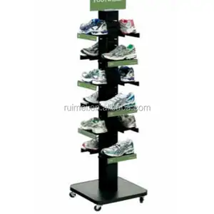 Vloerstaande Beweegbare Shes Opslag Stand Of Sneaker Display Rek Voor Supermarkt, Winkel, Winkel