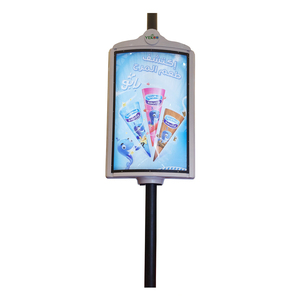 Dubbelzijdig straat paal reclame product/lamp post display voor sals