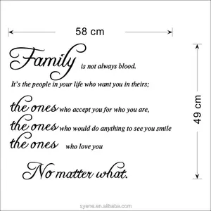 china home decor wholesale 3d interior wallpaper wall stickers home decor vinyl custom quotes family is not always blood words