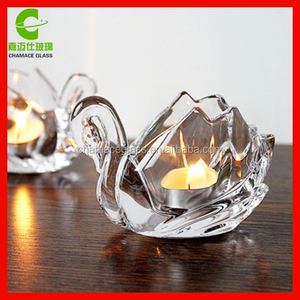 Cygne en cristal votive titulaire cristal taillé à <span class=keywords><strong>la</strong></span> main bougeoir comme bougie de mariage centres de table - Product Image 1
