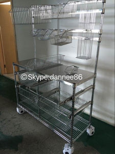 Kệ Di Động Bằng Thép Không Gỉ Với Giỏ Dây Trượt - Product Image 6