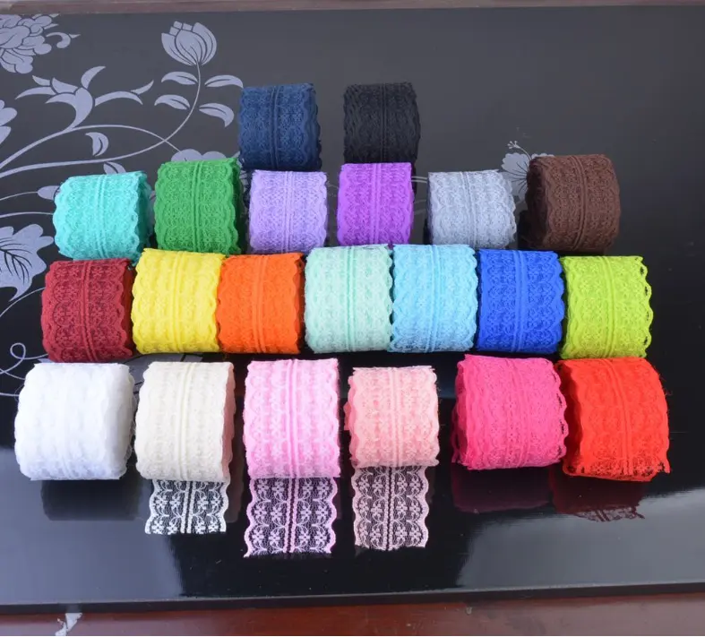 High Quality10 Yards colorful Lace Ribbon Tape 40MM Lace Trim DIY Embroidered For Sewing Decoration african lace fabric