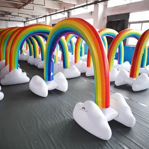 Hearth Song Giant Inflatable Rainbow Bridge Water Sprinkler Inflatable Rainbow Arch Sprinkler