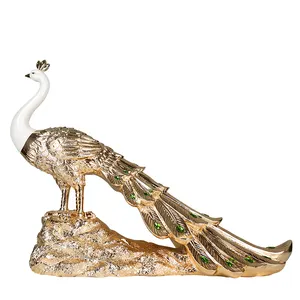 Life size handicraft india peacock animal resin statue decoration home hotel