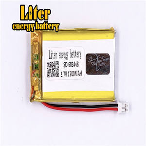 Plug 2,0-2 P <strong>3</strong>,7 V 603448 1200 mAh rechargeable LiPo battery solar Li ion polymer lithium-batterie with PCM - Product Image 2