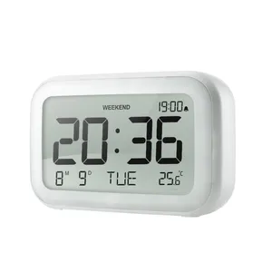 Réveil numérique blanc de Style minimaliste, moderne, avec écran LCD et Volume réglable, Mode Snooze et week-end, réveil, nouveauté