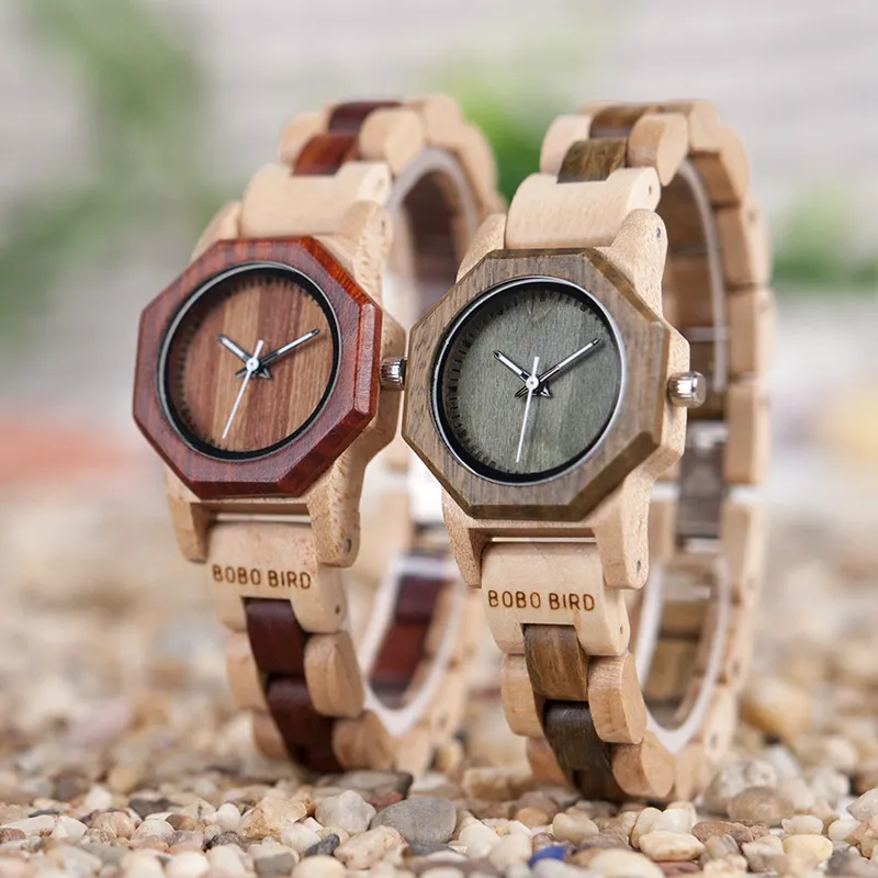 BOBO BIRD fashion womens watch wood with maple wood watch custom logo