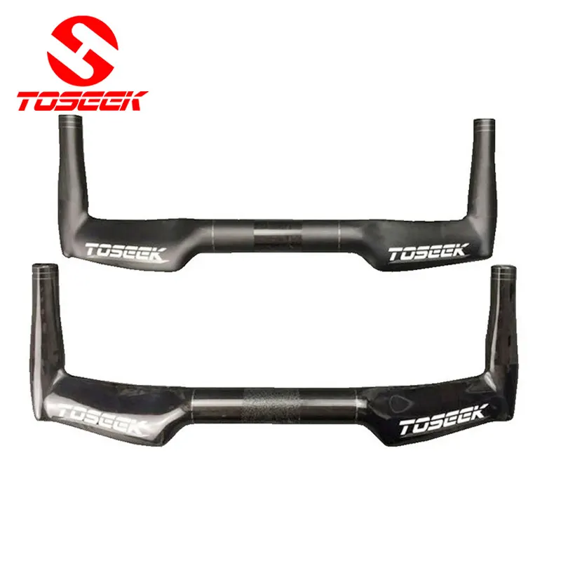 TOSEEK resto del manubrio TT manubrio della bici della strada piena del carbonio della bicicletta 31.8*400/420/440mm opaco gloss UD finitura nero parti della bici