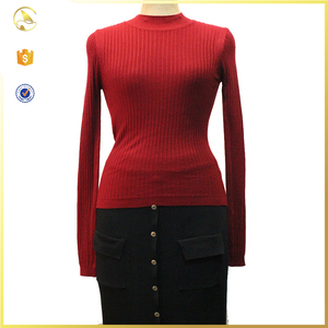 Ropa de diseño de moda silm fit <span class=keywords><strong>jersey</strong></span> de <span class=keywords><strong>lana</strong></span> de color <span class=keywords><strong>rojo</strong></span> - Product Image 1