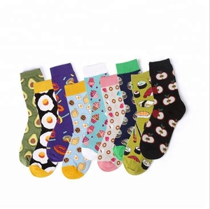 Chaussettes en coton amusantes pour hommes avec motif bacon et œuf frit - Product Image 1