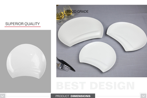 Vajilla <span class=keywords><strong>de</strong></span> porcelana apta para lavavajillas, platos <span class=keywords><strong>de</strong></span> forma única <span class=keywords><strong>de</strong></span> media luna - Product Image 5