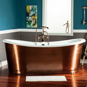 72'' big size copper skirted freestanding antique bath tubs
