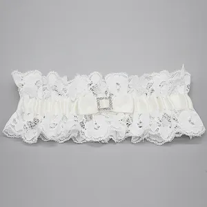 M80030 wedding garter thiết voan hoa cô dâu ren garter garter trắng