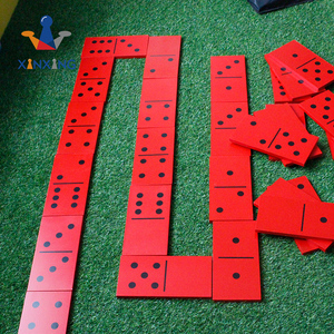Géant Dominos En Bois 28 Pièces avec Sac Jumbo rouge et Chiffres Noirs, Enfants Adultes Jeux De Plein Air - Product Image 4