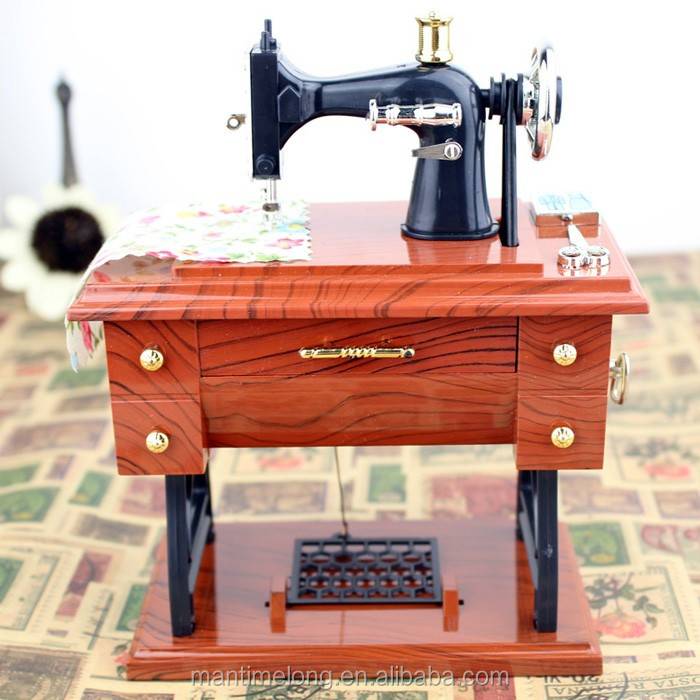 Boîte à Musique Machine à Coudre Vintage – Décoration Rétro Avec Mélodie Aléatoire