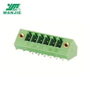 Wanjie 3,5mm 3,81mm en ángulo pin header hombre conector bloque de terminales con tornillo WJ15EDGLM-3.5/3,81