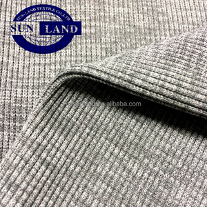 Sợi Nhuộm Melange May Cuff Hem Chất Liệu Quần Áo 95 <span class=keywords><strong>Polyester</strong></span> 5 Spandex 2*2 Vải Đan Sườn - Product Image 2