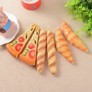 Creative design pizza baguette croissant bread shape ballpoint pen, novelty fridge magnet ball pen