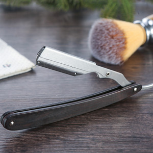 Tay Cầm Bằng Gỗ OEM Lưỡi Thẳng Dao Cạo Dùng Một Lần Dao Cạo Râu Bằng Thép Không Gỉ Cho Nam Giới Cạo Râu - Product Image 4