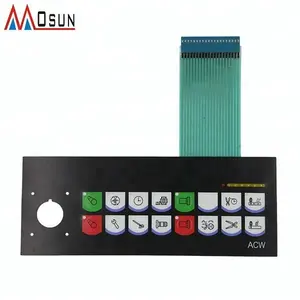 Embossed push button membrane keypad for barmag polyester industrial filament