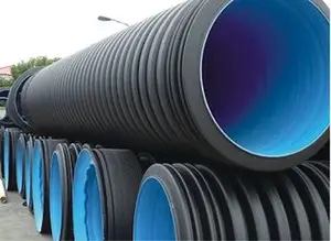 High Quality HDPE Corrugated Yellow Drain Pipe Large Diameter DN 200 300 Drainage Pipe