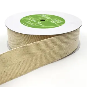 Fabriek Groothandel Goede Prijs 25Mm Wit 100% Katoen Visgraat Twill Sport Polyester Tape