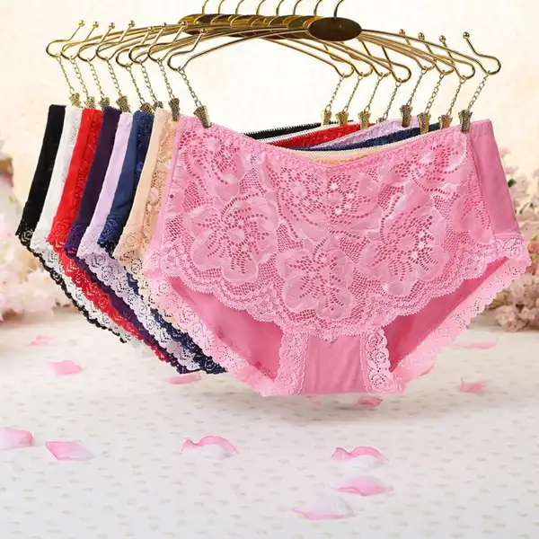 5Pcs/Set Plus Size Cotton Panties Underwear Female Sexy Lace Lingerie Woman  Pants Ladies Underpants Briefs Panty - AliExpress