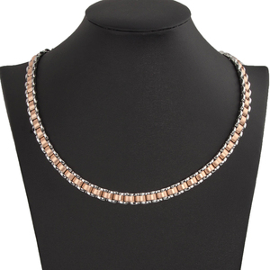 2025 gratis Ingrave logo oro rosa Acero inoxidable puro 99,99 germanio Collar para hombres - Product Image 5