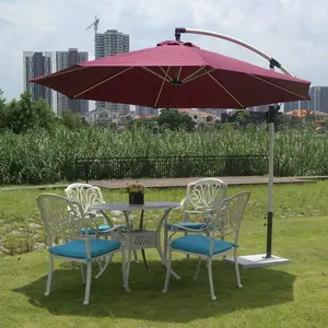 Fabbrica diretta 3 metro pubblicità a sbalzo del sole impermeabile di alluminio ombrello ombrello esterno