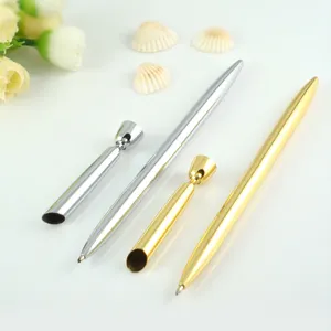 황금/은 금속 탁상용 펜 대 승진 공짜 홀더 세트를 가진 lustrous 크롬 금 책상 펜